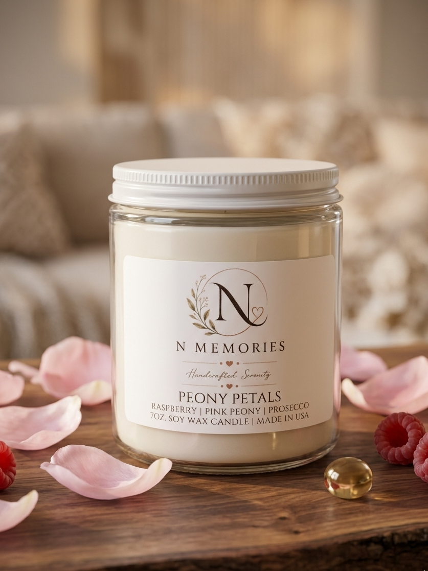 Peony Petals 7oz. Soy Wax Candle