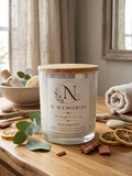 Beachwood - 11 oz. Iridescent White Glass Soy Candle 