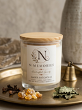 Amber Patchouli - 11oz Iridescent White Glass Soy Candle 