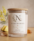 Mimosa - 11 oz. Iridescent White Glass Soy Wax Candle