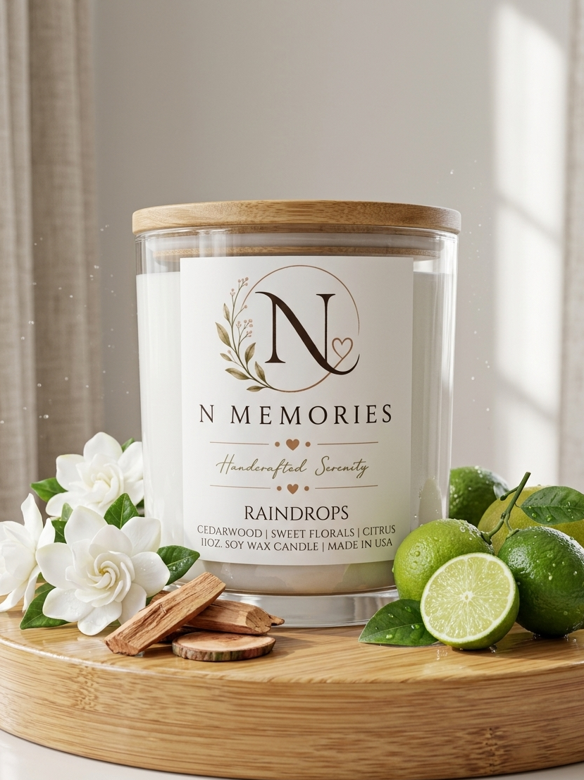 Raindrops - 11 oz. Soy Wax Candle 
